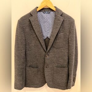 Massimo Dutti Knit Blazer Jacket Gray Wool Blend‎ Tailored Men’s EU 46